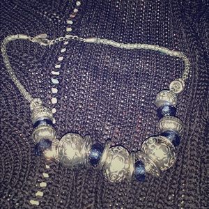 Silver and Blue Statement Necklace